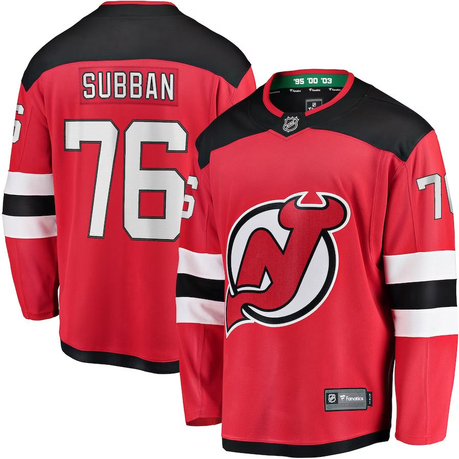 Men New Jersey Devils #76 P.K. Subban Fanatics Branded Red Premier Breakaway Player NHL Jersey->customized nhl jersey->Custom Jersey